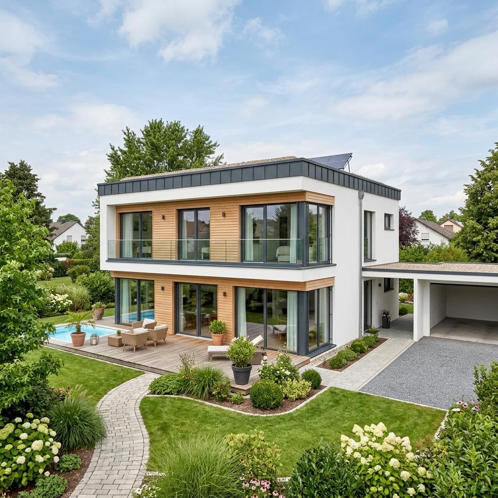 Kubushaus Cubus 162 von OKAL Haus mit Flachdach — kubisches Fertighaus im Bauhausstil mit 162 m²