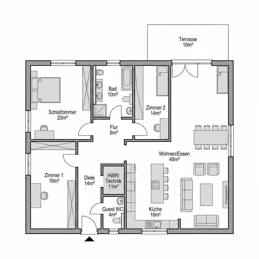 Grundriss Pult 30 von OKAL Haus — 165 m², 5 Zimmer