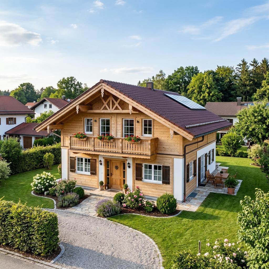 Holzhaus Tegernsee 148 von Regnauer Hausbau — Holzrahmenbau mit Satteldach und 148 m²