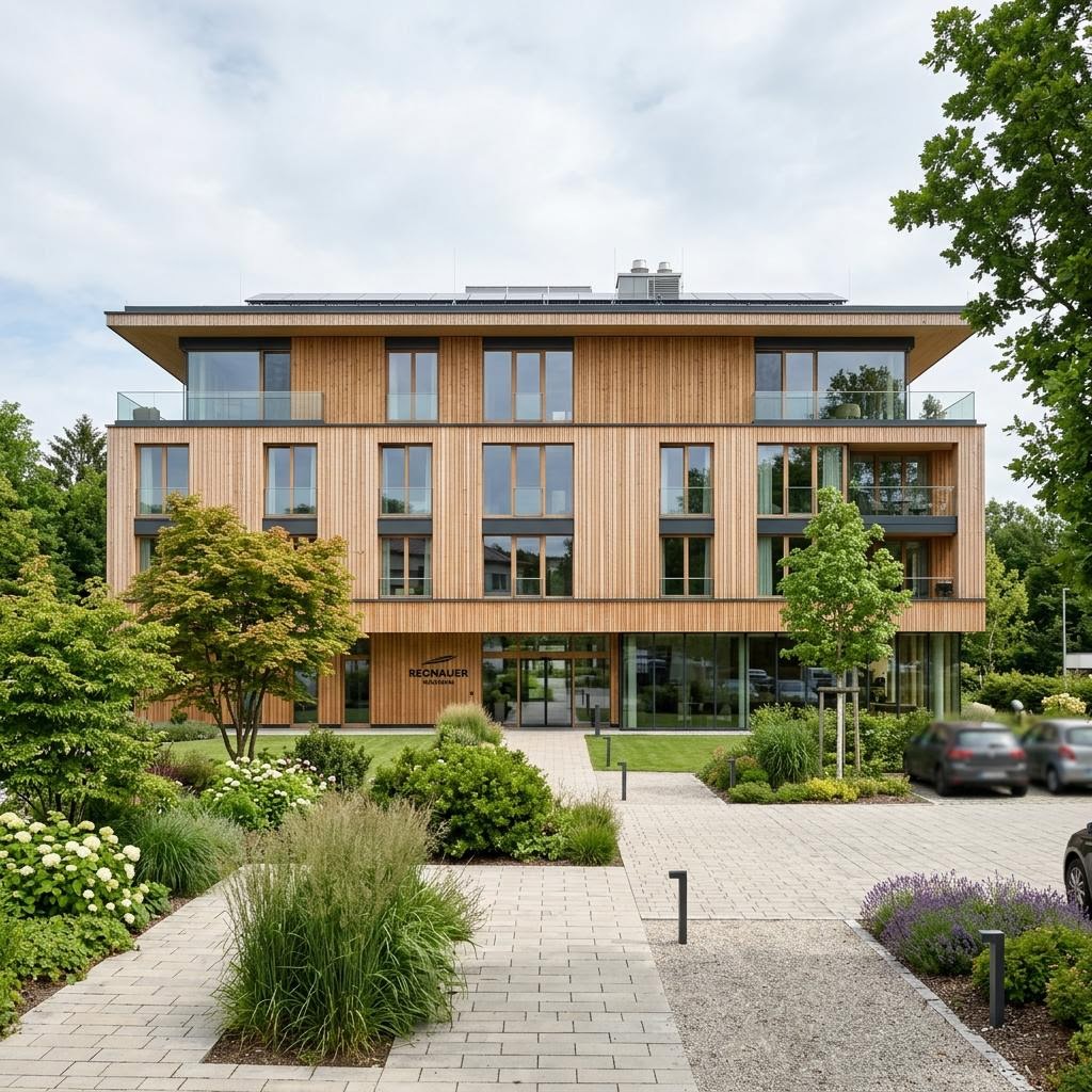 Gewerbe Hotelbau Vital-Businessgebäude von Regnauer — Holzfertigbau mit 2500 m²