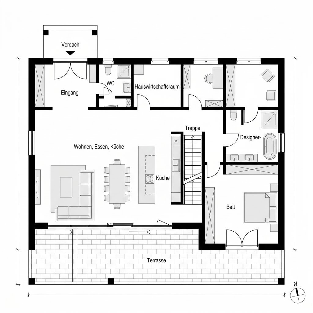 Grundriss Medley 303 von Regnauer Hausbau — 180 m², 5 Zimmer