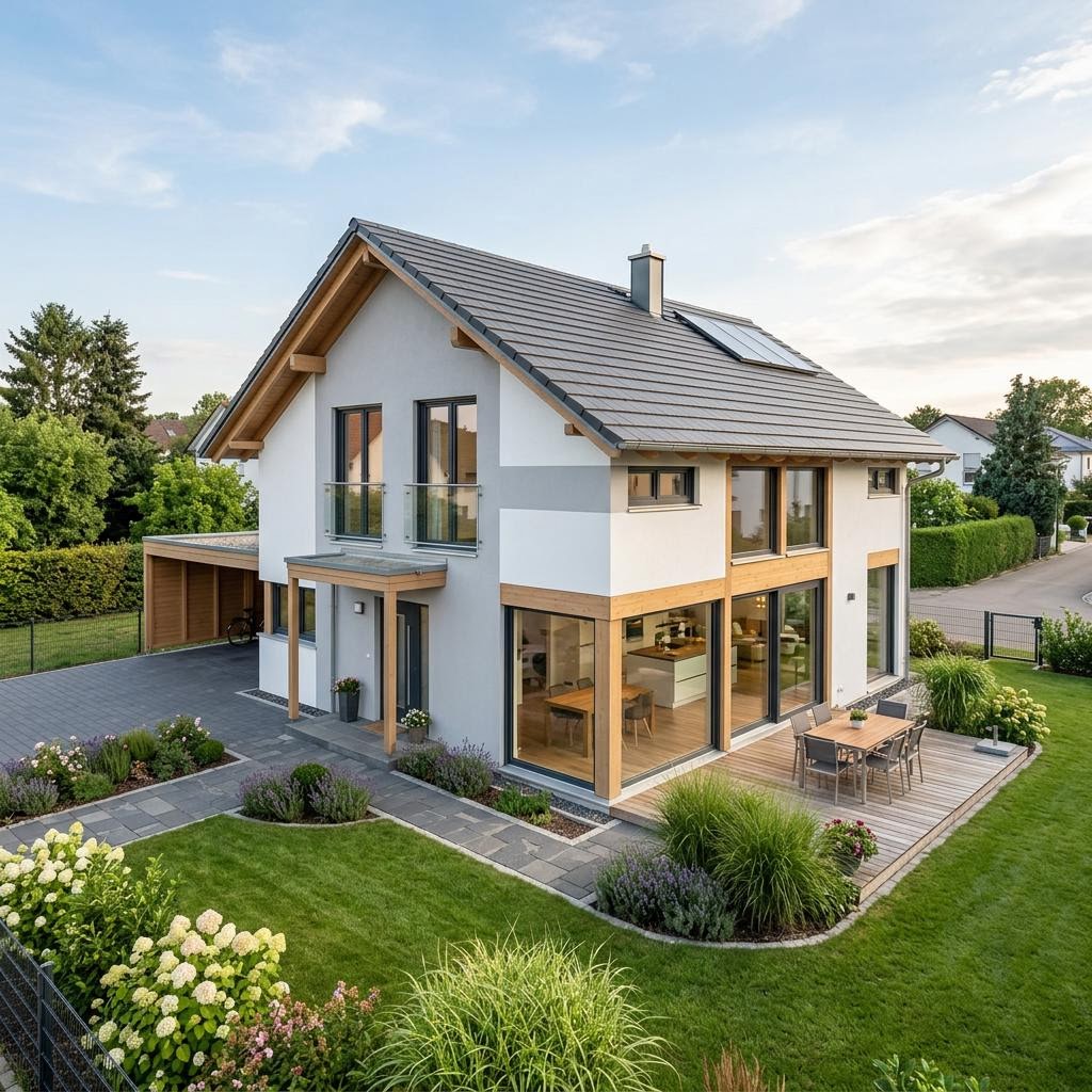 Einfamilienhaus Familienhaus Sattel 145 von RENSCH-HAUS mit Satteldach — 145 m²