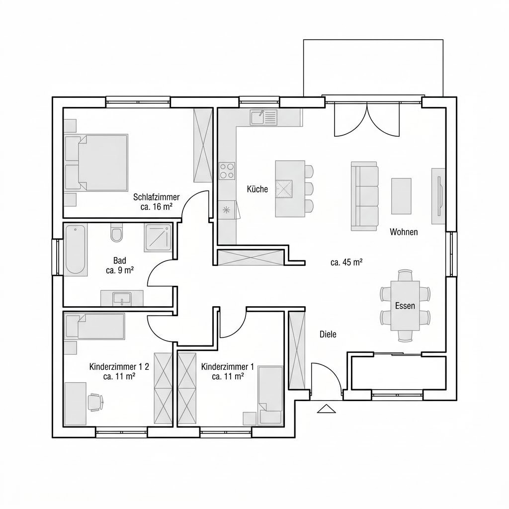 Grundriss SH 113 B — Var. A von ScanHaus Marlow — 113 m², 4 Zimmer