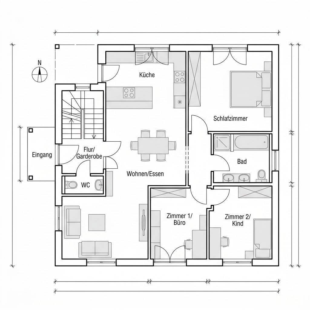 Grundriss SHA 1 von ScanHaus Marlow — 120 m², 4 Zimmer