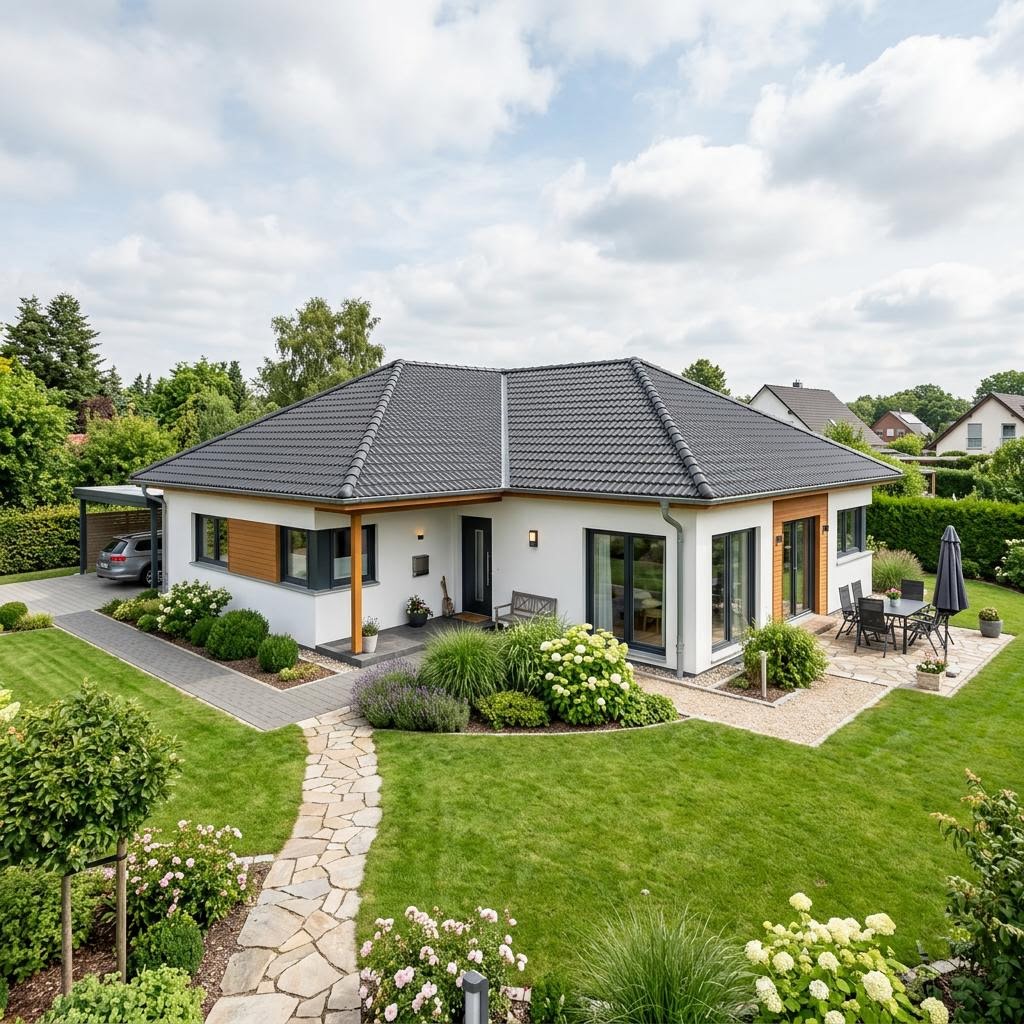 Winkelbungalow Winkelbungalow WB 140 von ScanHaus Marlow — Holztafelbau mit 140 m²