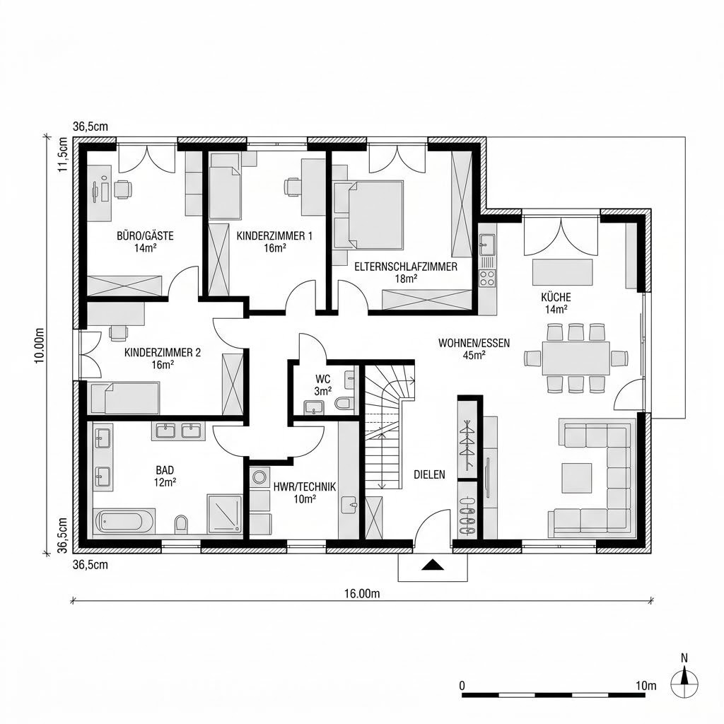 Grundriss Selection-E-160 E1 von Schwabenhaus — 160 m², 6 Zimmer