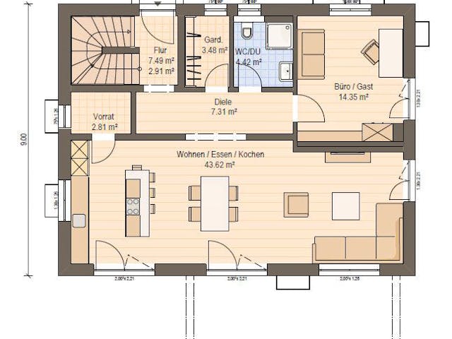Grundriss Haas Z 168 A mit Preis – 168 m² Stadtvilla
