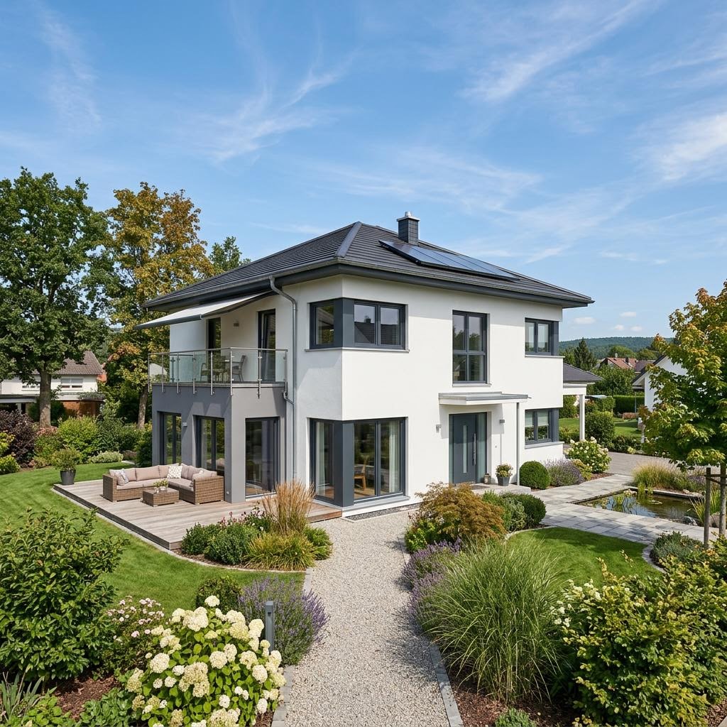 Stadtvilla INNOVATION R 158 von RENSCH-HAUS mit Walmdach — Fertighaus mit 158 m²