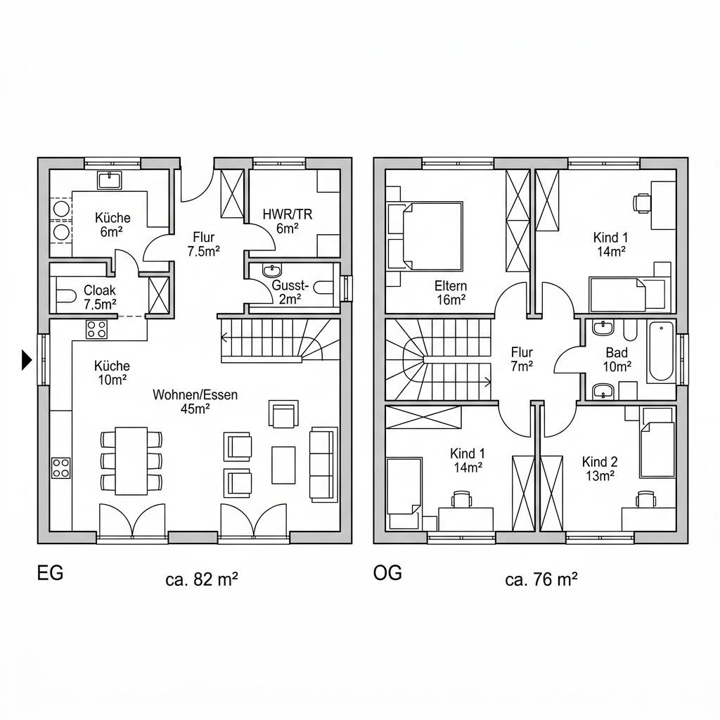 Grundriss INNOVATION R 158 von RENSCH-HAUS — 158 m², 5 Zimmer