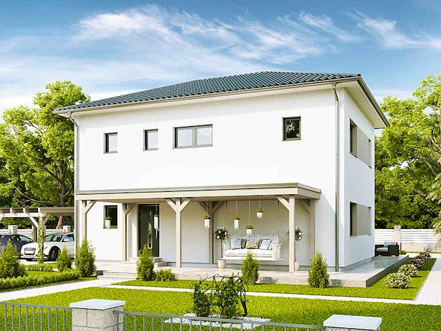 Stadtvilla Family Life von Vario-Haus mit Zeltdach — Fertighaus mit zwei Vollgeschossen und 152 m²