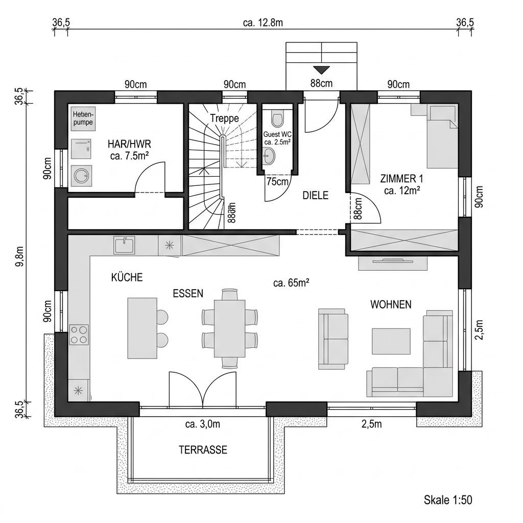 Grundriss CLOU 113 von STREIF Haus — 113 m², 4 Zimmer