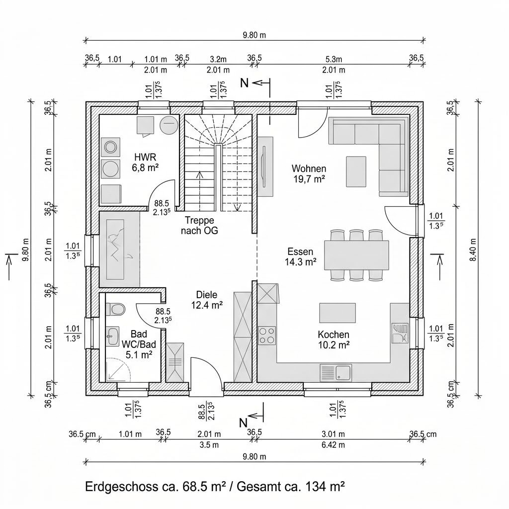 Grundriss Classic Mansarde 134 von STREIF Haus — 134 m², 4 Zimmer