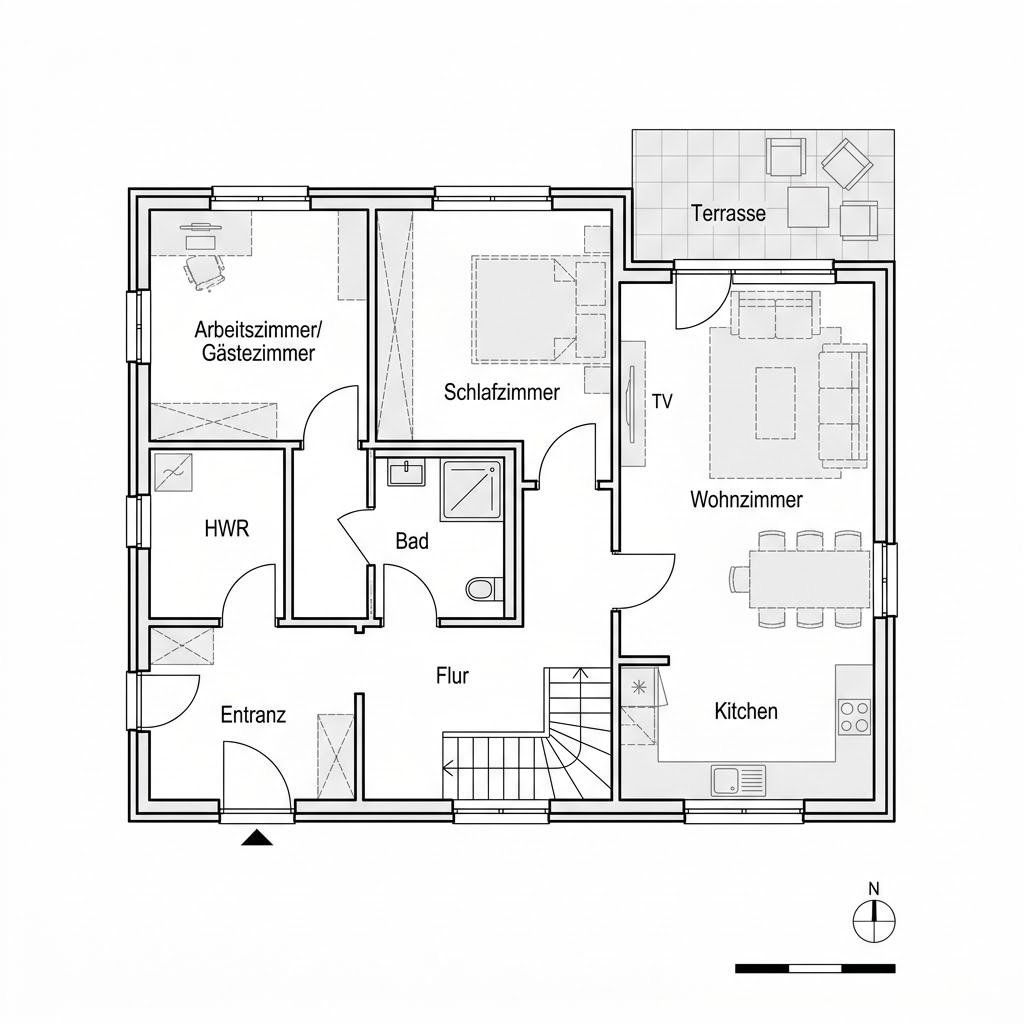Grundriss Clou 88 von STREIF Haus — 88 m², 3 Zimmer