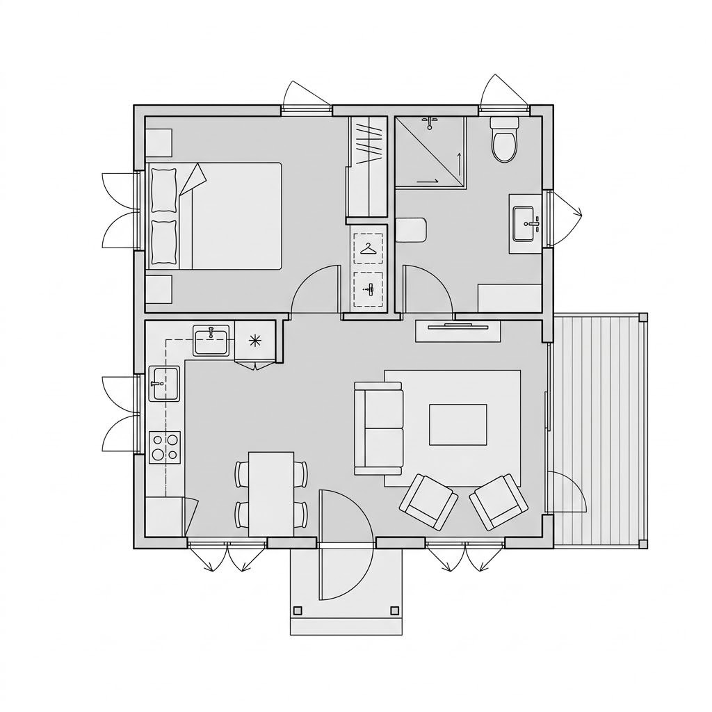 Grundriss Tiny Haus TR#2 von Dwellii House — 39 m², 2 Zimmer