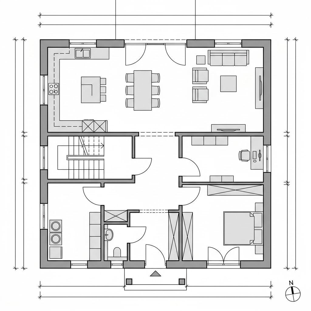 Grundriss Stadtvilla 152 von Town & Country Haus — 152 m², 5 Zimmer