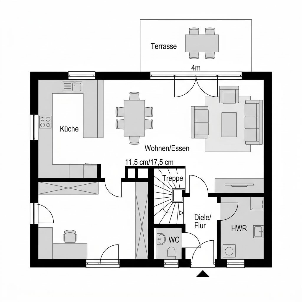 Grundriss CityLife Doppelhaus von WeberHaus — 130 m², 4 Zimmer