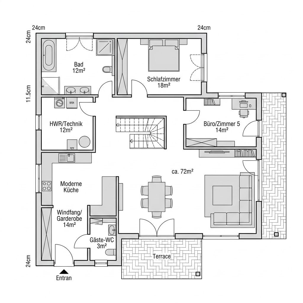 Grundriss Edition 150 von WOLF-HAUS — 150 m², 5 Zimmer