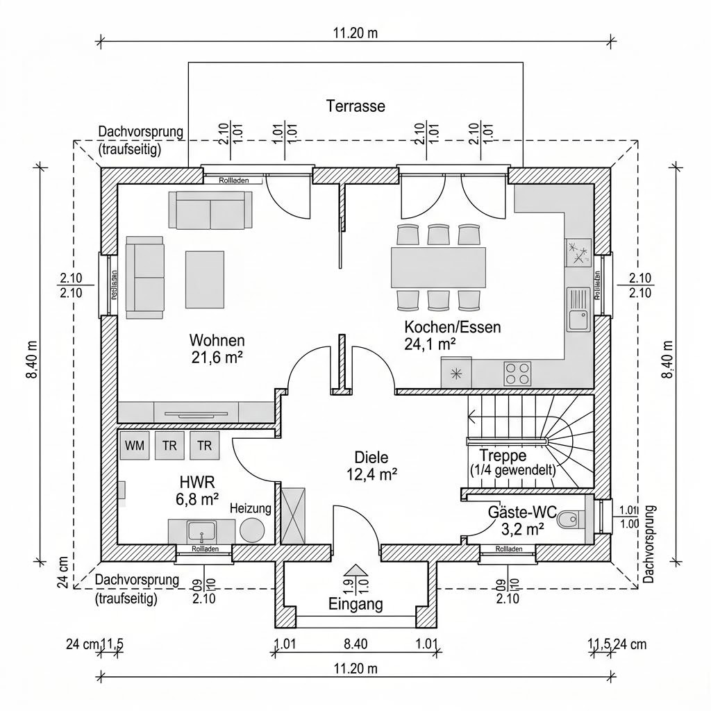 Grundriss Edition Mansarde 150 von WOLF-HAUS — 150 m², 5 Zimmer