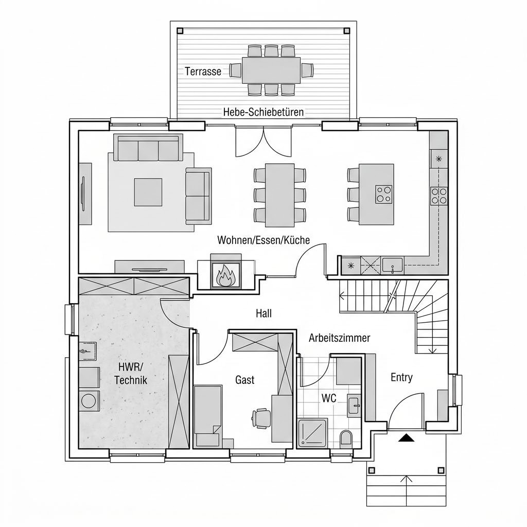 Grundriss BGL 154 von Ytong Bausatzhaus — 154 m², 5 Zimmer