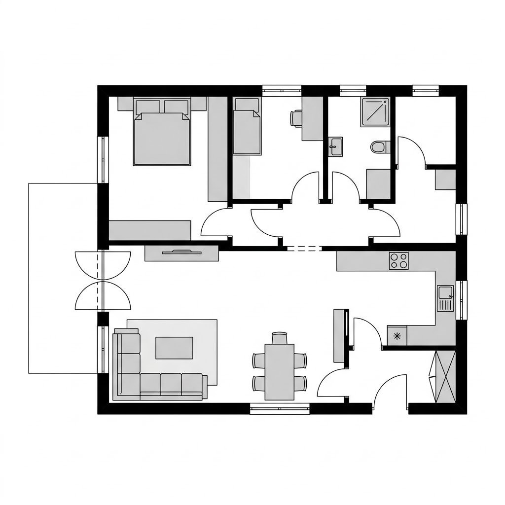 Grundriss BGL 87 von Ytong Bausatzhaus — 87 m², 3 Zimmer