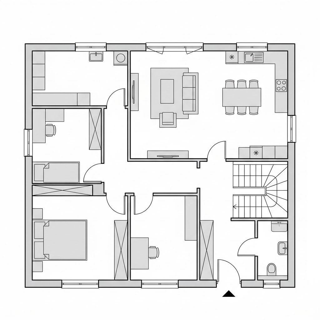 Grundriss EFH 139 von Ytong Bausatzhaus — 137 m², 5 Zimmer