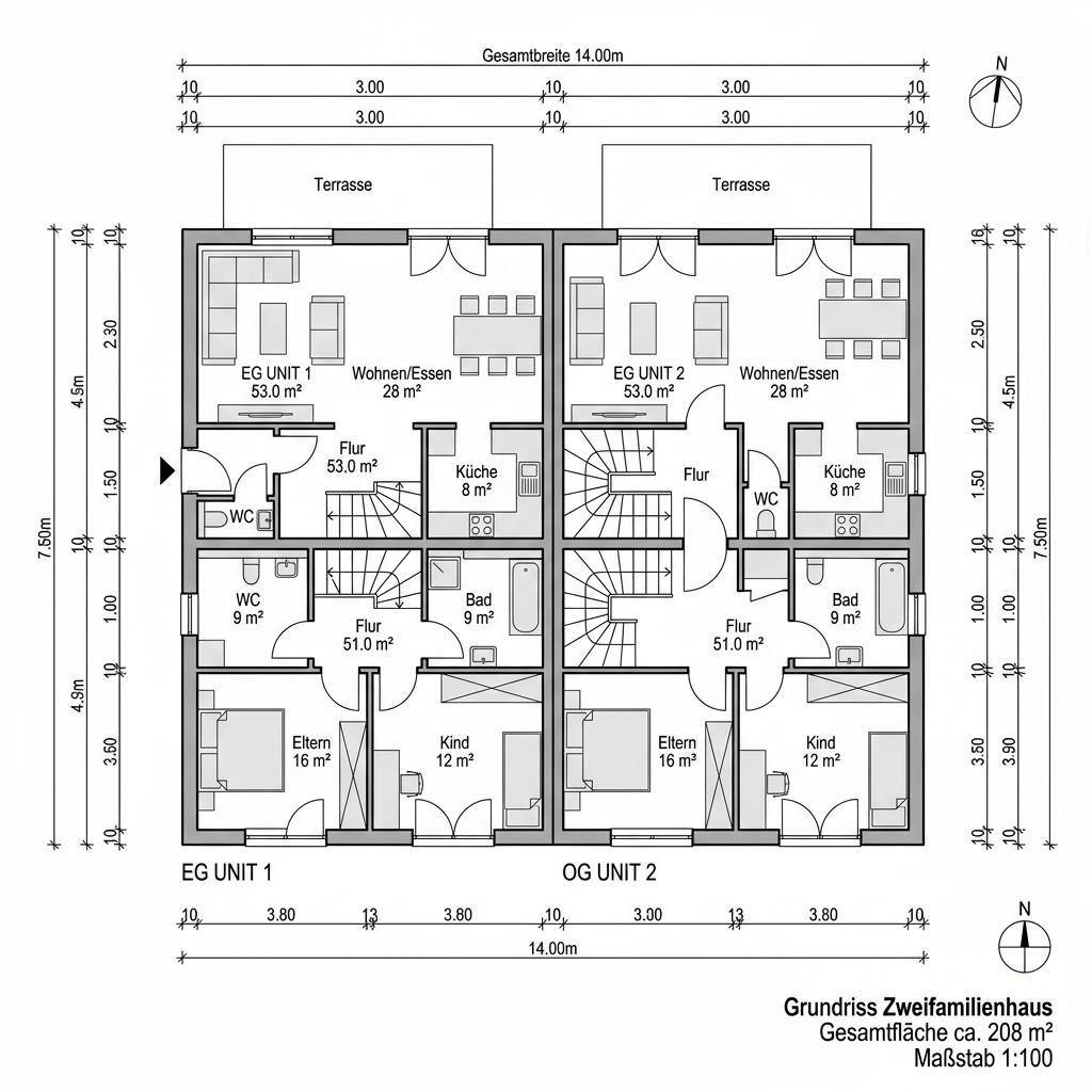 Grundriss CELEBRATION 207 V4 von Bien-Zenker — 208 m², 6 Zimmer
