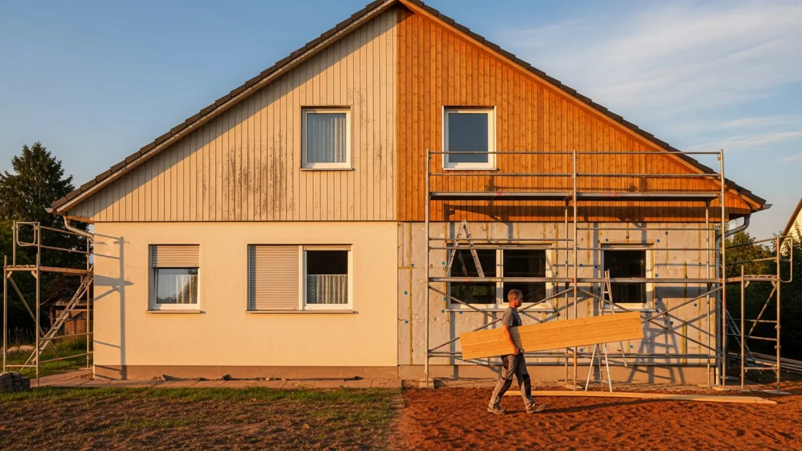 Bestehendes Fertighaus mit frisch gedämmter Fassade – Sanierung gegenüber Neubau im Kostenvergleich
